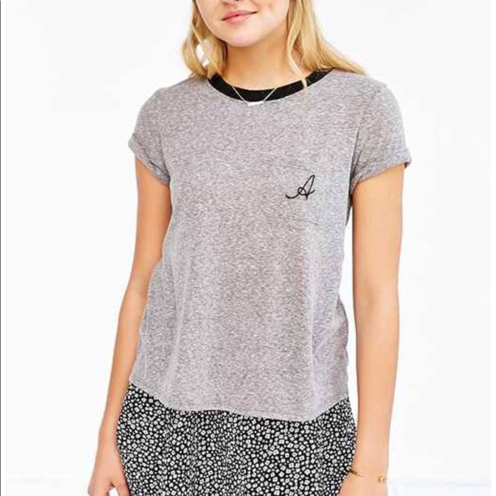 Urban Outfitters embroidered A initial pocket tee